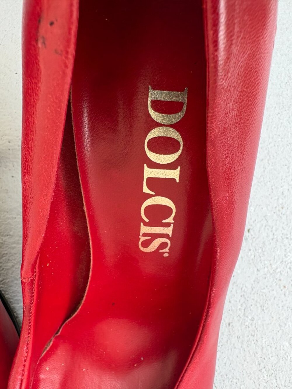 Dolcis Women's Size 9 M Red Leather Pointed Toe High Heel Pumps Stiletto - Picture 10 of 11